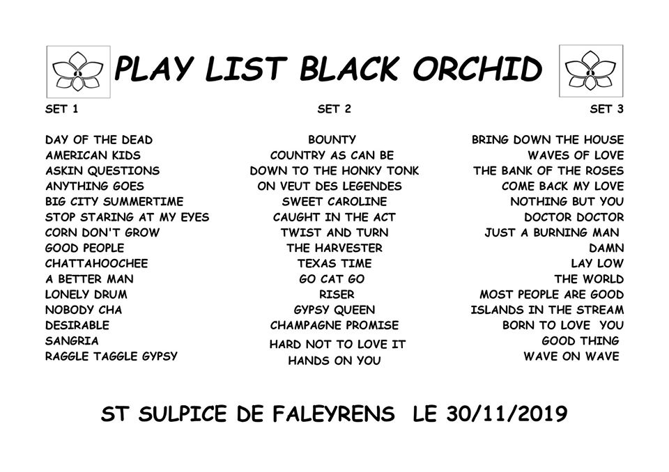 Liste black orchid 30