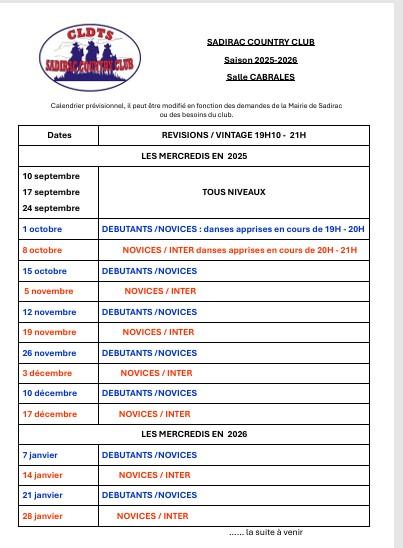 Calendrier revisions